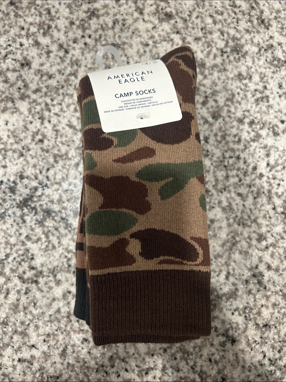 American Eagle Outfitters Men’s Camo Camp Socks - Brown, Green - 3 Pack